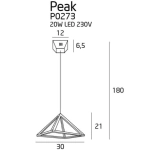 Peak S Chrome lampa wisząca P0273 MaxLight