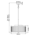 Lampa wisząca Corona – 3 źródła światła – Satynowa biel/ Polerowany nikiel DL-CORONA-3P-WPN Elstead Lighting