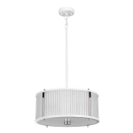 kinkiecik.pl Lampa wisząca Corona – 3 źródła światła – Satynowa biel/ Polerowany nikiel DL-CORONA-3P-WPN Elstead Lightnig