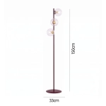 Lampa podłogowa MAGNUS LP3 BURGUND TRANSPARENT 1645/LP3 EMIBIG - zdjęcie dodatkowe 3