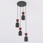 Lampa wisząca GAUDI 4PREM BLACK BURGUNDY 1737/4PREM EMIBIG - zdjęcie produktu