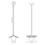 Lampa wisząca FLORA 1 BLACK OPAL 1758/1 EMIBIG - zdjęcie dodatkowe 6