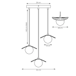 Lampa wisząca FLORA 3PREM MOKKA OPAL 1760/3 EMIBIG - zdjęcie dodatkowe 6