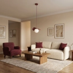 Lampa wisząca FLORA 1 BURGUNDY OPAL 1761/1 EMIBIG - zdjęcie dodatkowe 4