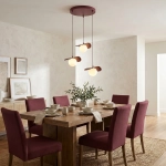 Lampa wisząca FLORA 3PREM BURGUNDY OPAL 1761/3 EMIBIG - zdjęcie dodatkowe 2