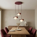Lampa wisząca FLORA 3PREM BURGUNDY OPAL 1761/3 EMIBIG - zdjęcie dodatkowe 3