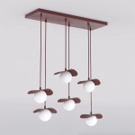 Lampa wisząca FLORA 6 BURGUNDY OPAL 1761/6 EMIBIG - zdjęcie produktu