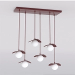 Lampa wisząca FLORA 6 BURGUNDY OPAL 1761/6 EMIBIG - zdjęcie dodatkowe 1
