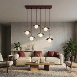 Lampa wisząca FLORA 6 BURGUNDY OPAL 1761/6 EMIBIG - zdjęcie dodatkowe 2