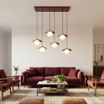 Lampa wisząca FLORA 6 BURGUNDY OPAL 1761/6 EMIBIG - zdjęcie dodatkowe 5