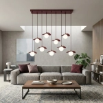 Lampa wisząca FLORA 9 BURGUNDY OPAL 1761/9 EMIBIG - zdjęcie dodatkowe 2