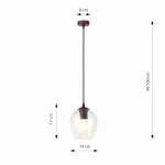 Lampa wisząca ISTAR 1 BURGUND TRANSPARENT 1784/1 EMIBIG - zdjęcie dodatkowe 3