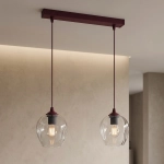 Lampa wisząca ISTAR 2 BURGUND TRANSPARENT 1784/2 EMIBIG - zdjęcie dodatkowe 1