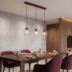 Lampa wisząca ISTAR 3 BURGUND TRANSPARENT 1784/3 EMIBIG - zdjęcie dodatkowe 1