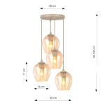 Lampa wisząca ISTAR 4PREM MOKKA AMBER 1785/4PREM EMIBIG - zdjęcie dodatkowe 3
