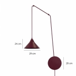 Lampa wisząca ABRAMO 1 BURGUNDY 1787/1 EMIBIG - zdjęcie dodatkowe 4