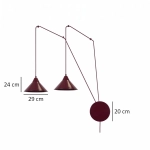 Lampa wisząca ABRAMO 2 BURGUNDY 1787/2 EMIBIG - zdjęcie dodatkowe 5