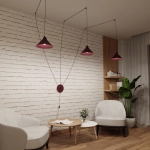 Lampa wisząca ABRAMO 3 BURGUNDY 1787/3 EMIBIG - zdjęcie dodatkowe 1