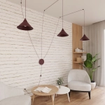 Lampa wisząca ABRAMO 3 BURGUNDY 1787/3 EMIBIG - zdjęcie dodatkowe 2