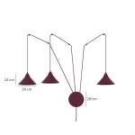 Lampa wisząca ABRAMO 3 BURGUNDY 1787/3 EMIBIG - zdjęcie dodatkowe 4