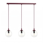 Lampa wisząca COSMO 3 BURGUNDY TRANSPARENT 1788/3 EMIBIG - zdjęcie produktu