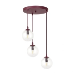Lampa wisząca COSMO 3PREM BURGUNDY TRANSPARENT 1788/3PREM EMIBIG - zdjęcie produktu