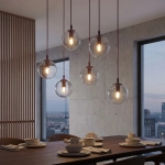 Lampa wisząca COSMO 6 BURGUNDY TRANSPARENT 1788/6 EMIBIG - zdjęcie dodatkowe 1