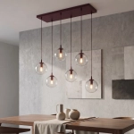 Lampa wisząca COSMO 6 BURGUNDY TRANSPARENT 1788/6 EMIBIG - zdjęcie dodatkowe 2