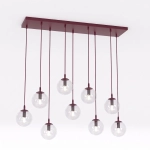 Lampa wisząca COSMO 9 BURGUNDY TRANSPARENT 1788/9 EMIBIG - zdjęcie produktu