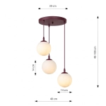 Lampa wisząca COSMO 3PREM BURGUNDY OPAL 1789/3PREM EMIBIG - zdjęcie dodatkowe 3