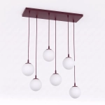 Lampa wisząca COSMO 6 BURGUNDY OPAL 1789/6 EMIBIG - zdjęcie produktu