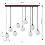 Lampa wisząca COSMO 9 BURGUNDY OPAL 1789/9 EMIBIG - zdjęcie dodatkowe 4