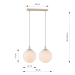 Lampa wisząca COSMO 2 MOKKA OPAL 1790/2 EMIBIG - zdjęcie dodatkowe 2