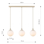 Lampa wisząca COSMO 3 MOKKA OPAL 1790/3 EMIBIG - zdjęcie dodatkowe 2