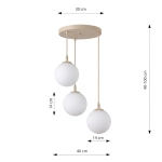 Lampa wisząca COSMO 3PREM MOKKA OPAL 1790/3PREM EMIBIG - zdjęcie dodatkowe 3