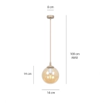 Lampa wisząca COSMO 1 MOKKA AMBER 1791/1 EMIBIG - zdjęcie dodatkowe 5