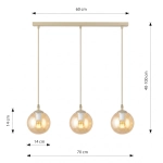 Lampa wisząca COSMO 3 MOKKA AMBER 1791/3 EMIBIG - zdjęcie dodatkowe 2