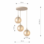 Lampa wisząca COSMO 3PREM MOKKA AMBER 1791/3PREM EMIBIG - zdjęcie dodatkowe 3