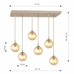 Lampa wisząca COSMO 6 MOKKA AMBER 1791/6 EMIBIG - zdjęcie dodatkowe 3