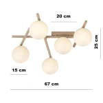 Lampa sufitowa SMART 5 MOKKA OPAL 1793/5 EMIBIG - zdjęcie dodatkowe 5