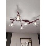 Lampa sufitowa SMART 5 BURGUNDY TRANSPARENT 1796/5 EMIBIG - zdjęcie produktu