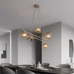 Lampa wisząca ESSA 5 MOKKA AMBER 1798/5 EMIBIG - zdjęcie dodatkowe 1