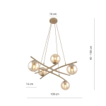 Lampa wisząca ESSA 5 MOKKA AMBER 1798/5 EMIBIG - zdjęcie dodatkowe 2