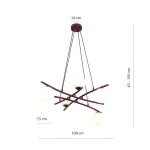 Lampa wisząca ESSA 5 BURGUNDY OPAL 1799/5 EMIBIG - zdjęcie dodatkowe 2