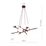 Lampa wisząca ESSA 8 BURGUNDY OPAL 1799/8 EMIBIG - zdjęcie dodatkowe 4