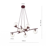 Lampa wisząca ESSA 8 BURGUNDY TRANSPARENT 1800/8 EMIBIG - zdjęcie dodatkowe 4