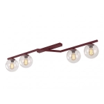 Lampa sufitowa NATON 4 BURGUNDY TRANSPARENT 1804/4 EMIBIG - zdjęcie produktu
