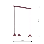 Lampa wisząca ELIT 3 BURGUNDY 1813/3 EMIBIG - zdjęcie dodatkowe 4