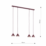Lampa wisząca ELIT 4 BURGUNDY 1813/4 EMIBIG