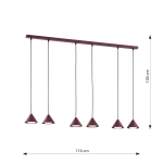 Lampa wisząca ELIT 6 BURGUNDY 1813/6 EMIBIG - zdjęcie dodatkowe 4